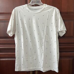 Old Navy Men's White & Navy Blue Palm Tree Cotton Crewneck T-Shirt L